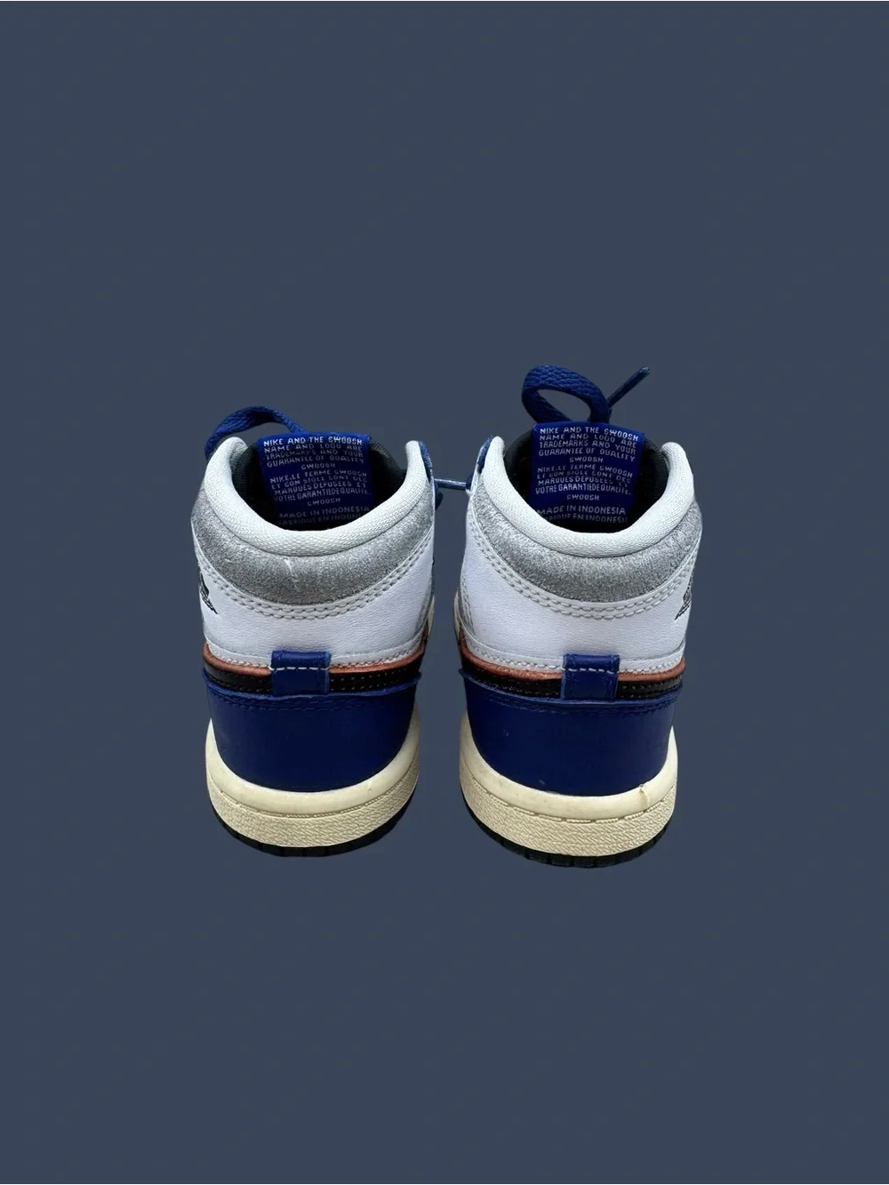 Nike Air Jordan 1 Mid Toddler Shoes Size 7C Blue White Black High Top Sneakers